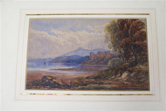 Folio unframed works including Leon Hamonet watercolours